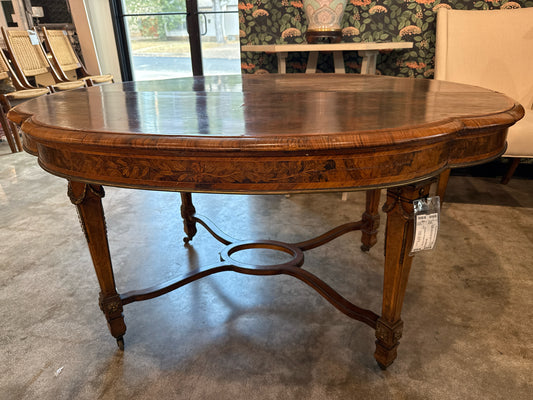 Antique Burled Wood Brass In Lay from Vanderbilt Estate 44 x 53