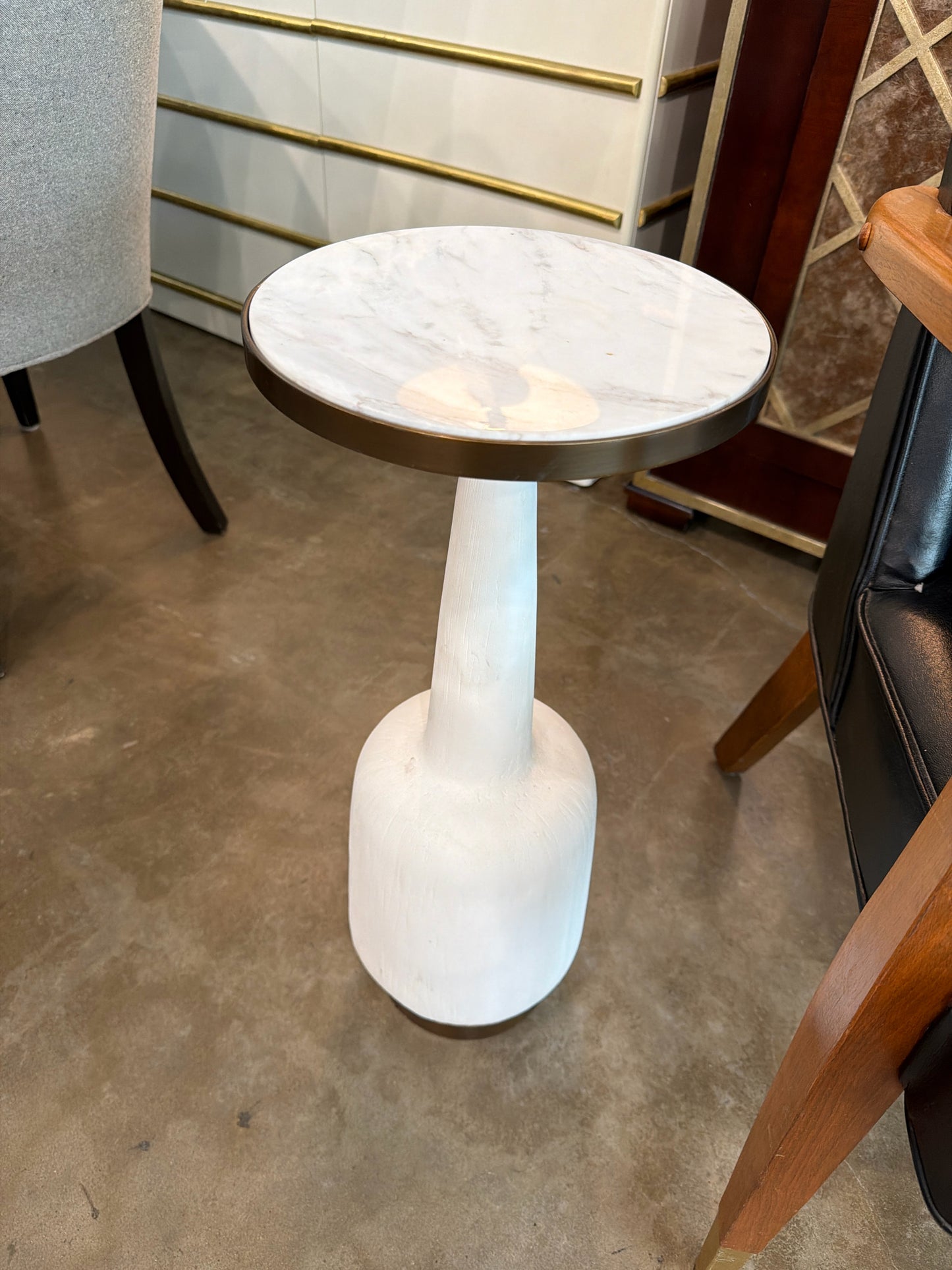 Currey & Co. "Greta" Drinks Table Round Marble Top