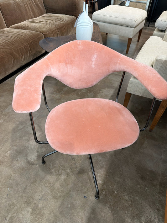 Blush Velvet Swivel Desk/Accent Chair