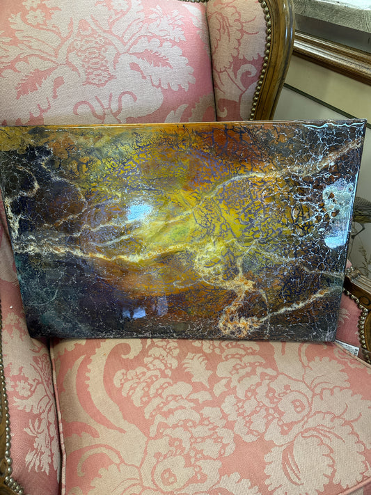 Signed - Glazed Purple & Gold Art by Ann Coleman