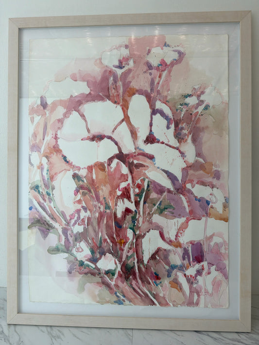Signed Orig.-Hendrickson- Watercolor Pinks/Purples 27 x 35