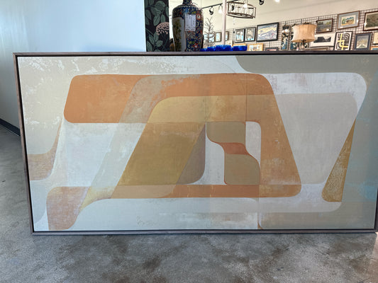 "I Dream of Floating in Canyons" Abstract Cream/Orange 60 x 31