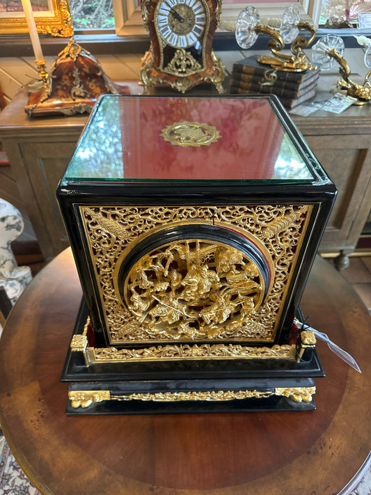 Chinese Alter Box Black With Gold Gilding 3 Dimensional