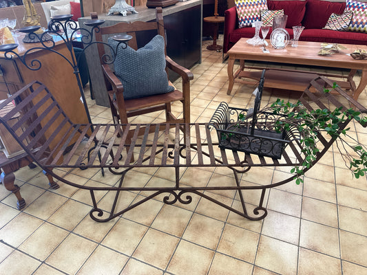 Antique Wrought Iron Bench from New Orleans