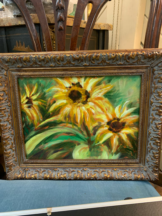 Sunflowers by Jana Stiffel in Aged Bronze Frame 16x13