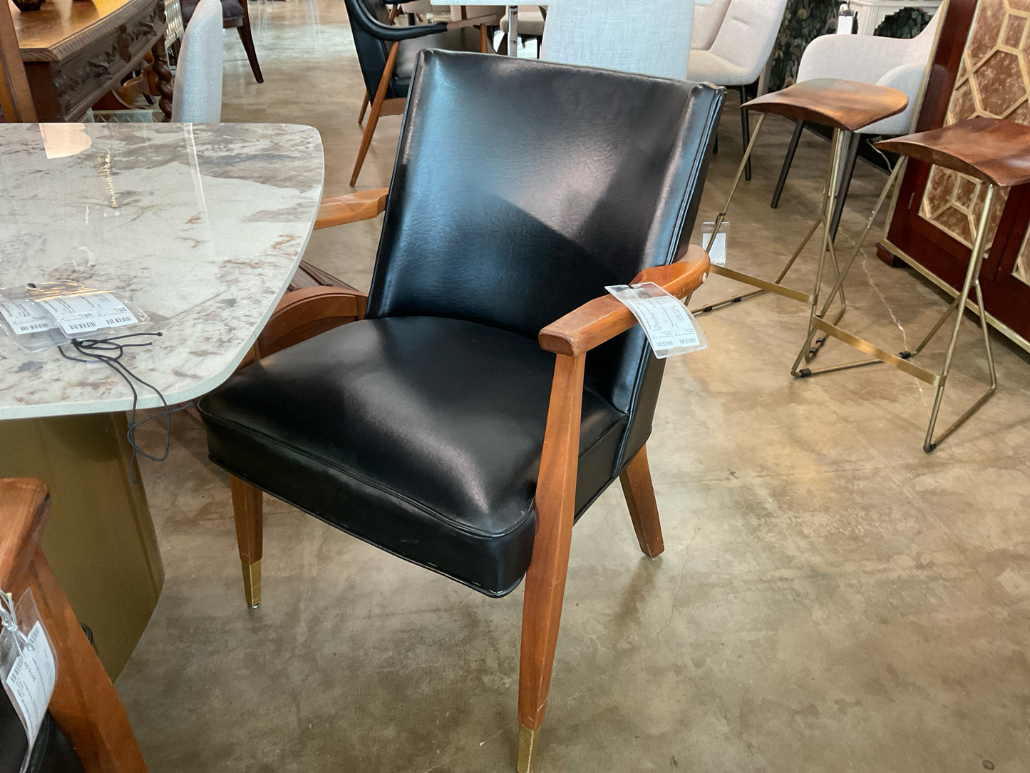 Mid-Centruy Walnut Frame w/Black Vinyl - Murhpy Miller
