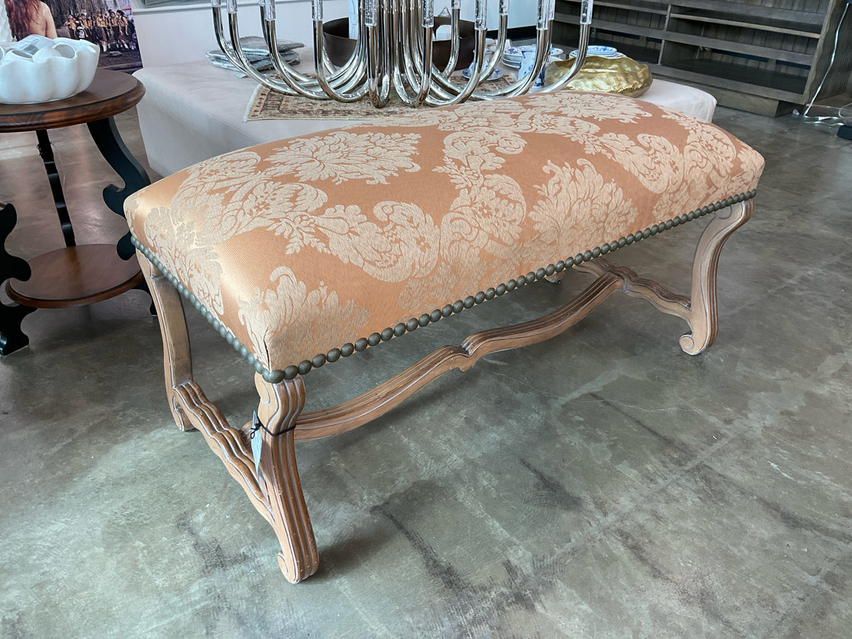 Kreiss, Renaissance Upholstered Bench w/Nailhead Trim 48W x 23D x 25H