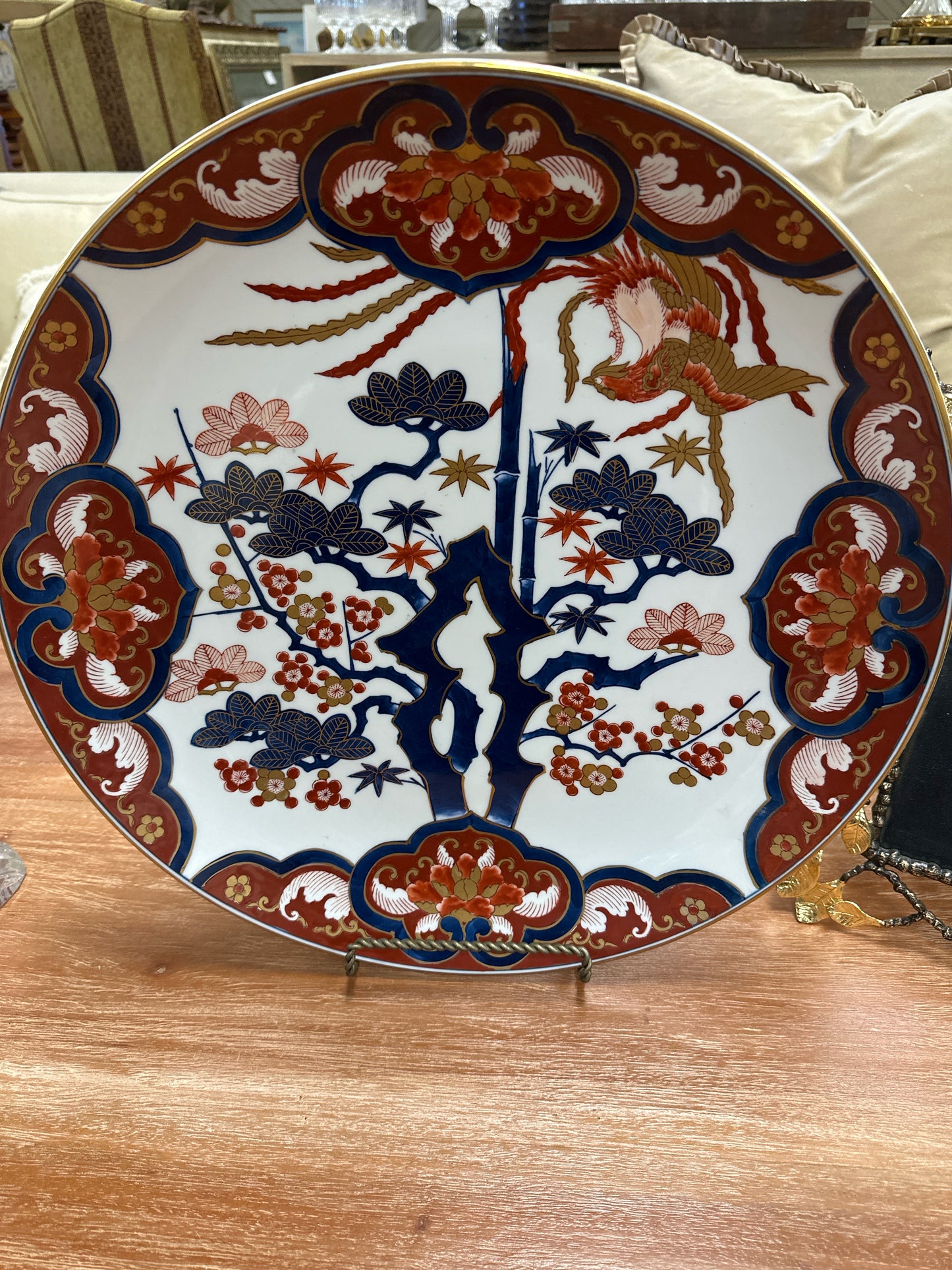 Large Imari Platter w/ Stand