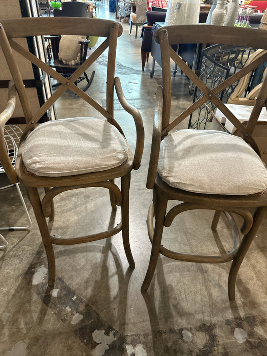 PAIR RH Madeleine Arm Barstools