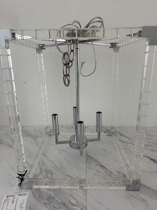 Acrylic/Chrome Cage Chandelier 14 x 17
