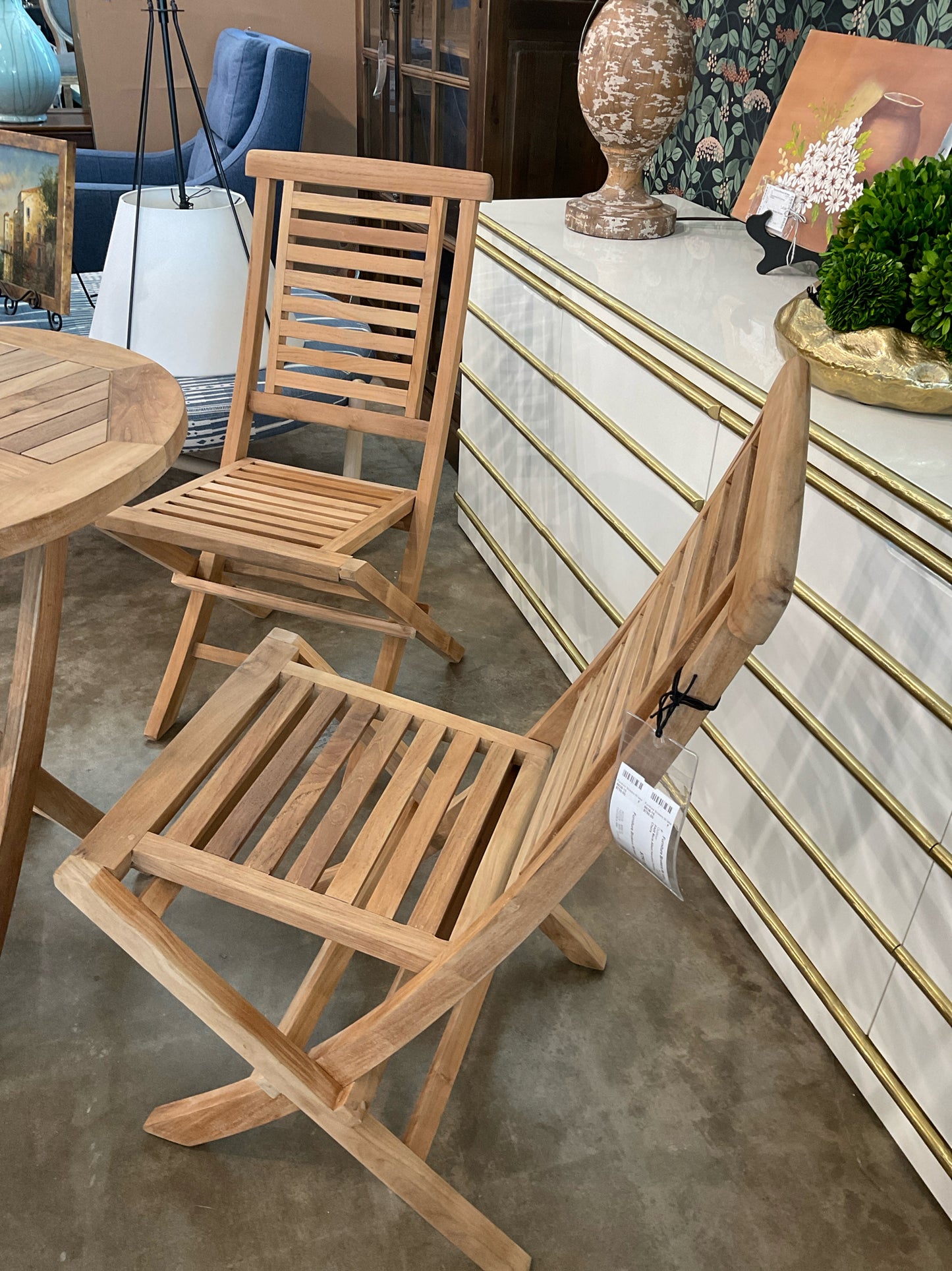 PAIR Marie Albert Hampton Folding Chairs