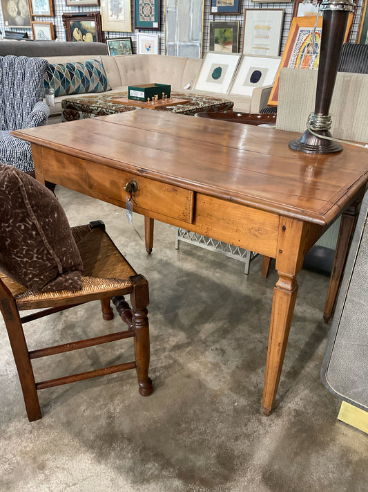 French Kitchen Farm Table Inlay Wood Detail With Dove Tail Joints And 1 Drawer
