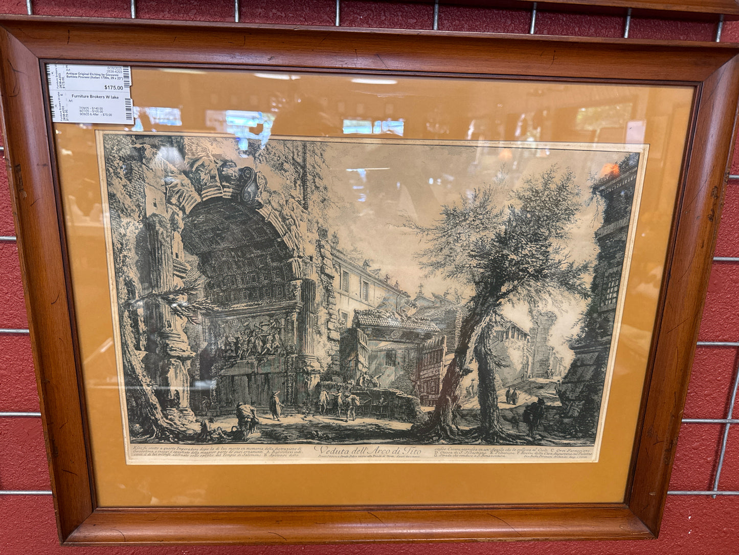 Antique Original Etching by Giovanni Battista Piranesi (Italian 1700s, 29 x 23")