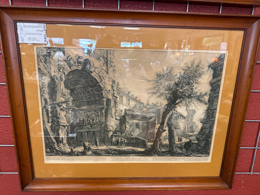 Antique Original Etching by Giovanni Battista Piranesi (Italian 1700s, 29 x 23")