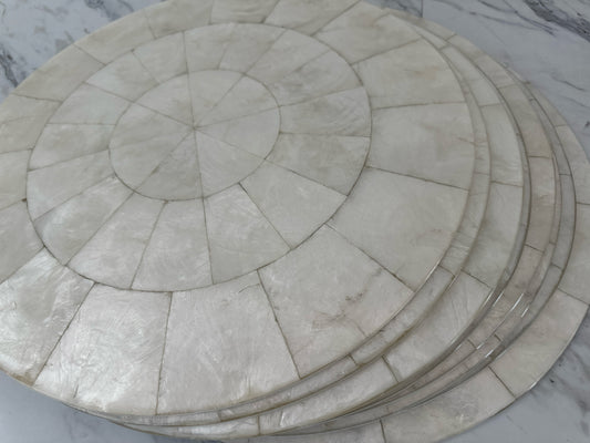 SET of 8 Round Capiz Placemats