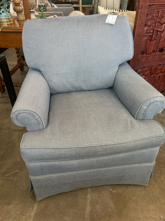 Hickory Chair Blue/White Chevron Club Chair