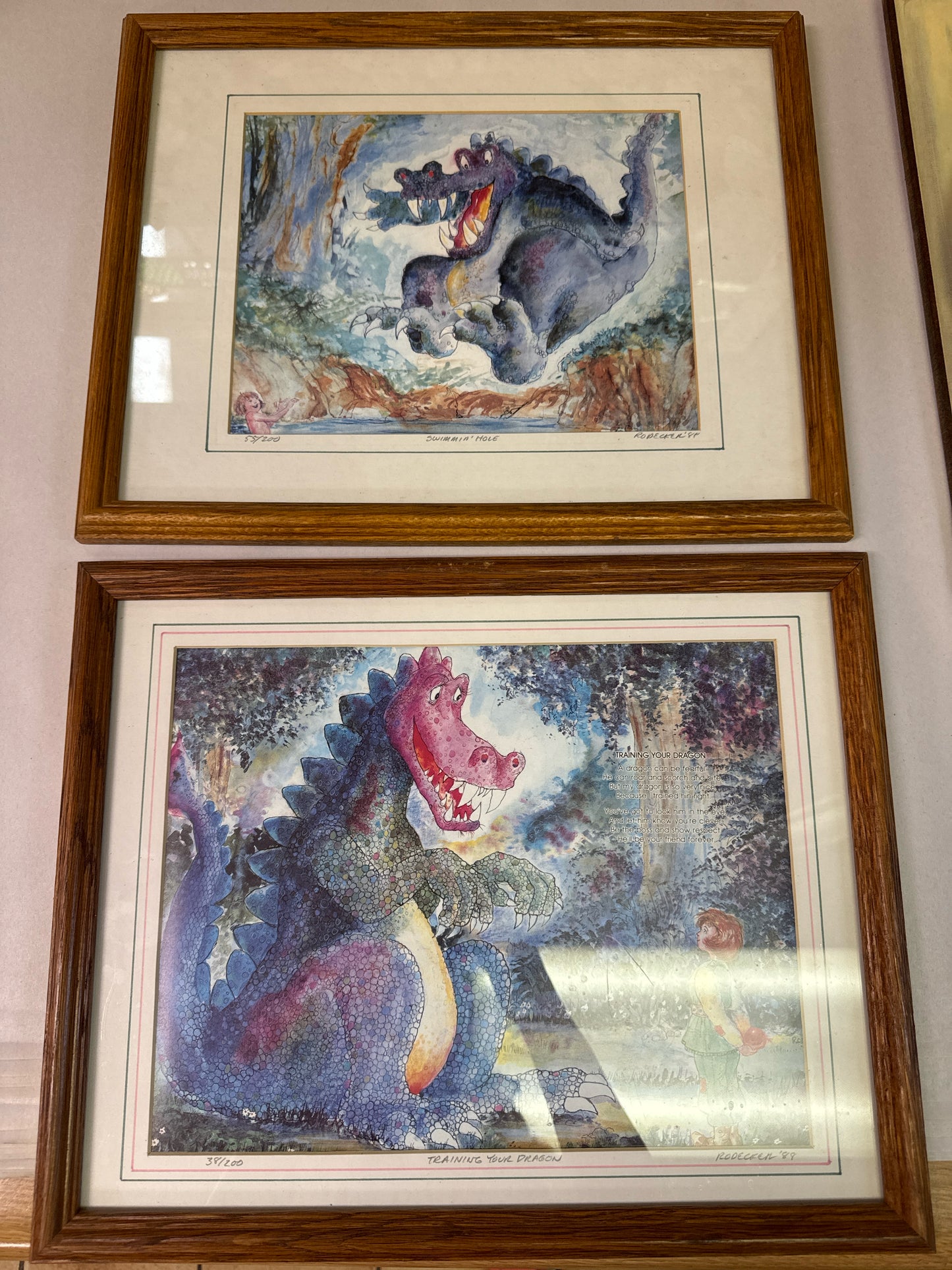 PAIR of Signed/Numbered Dragon Prints by Rodecker