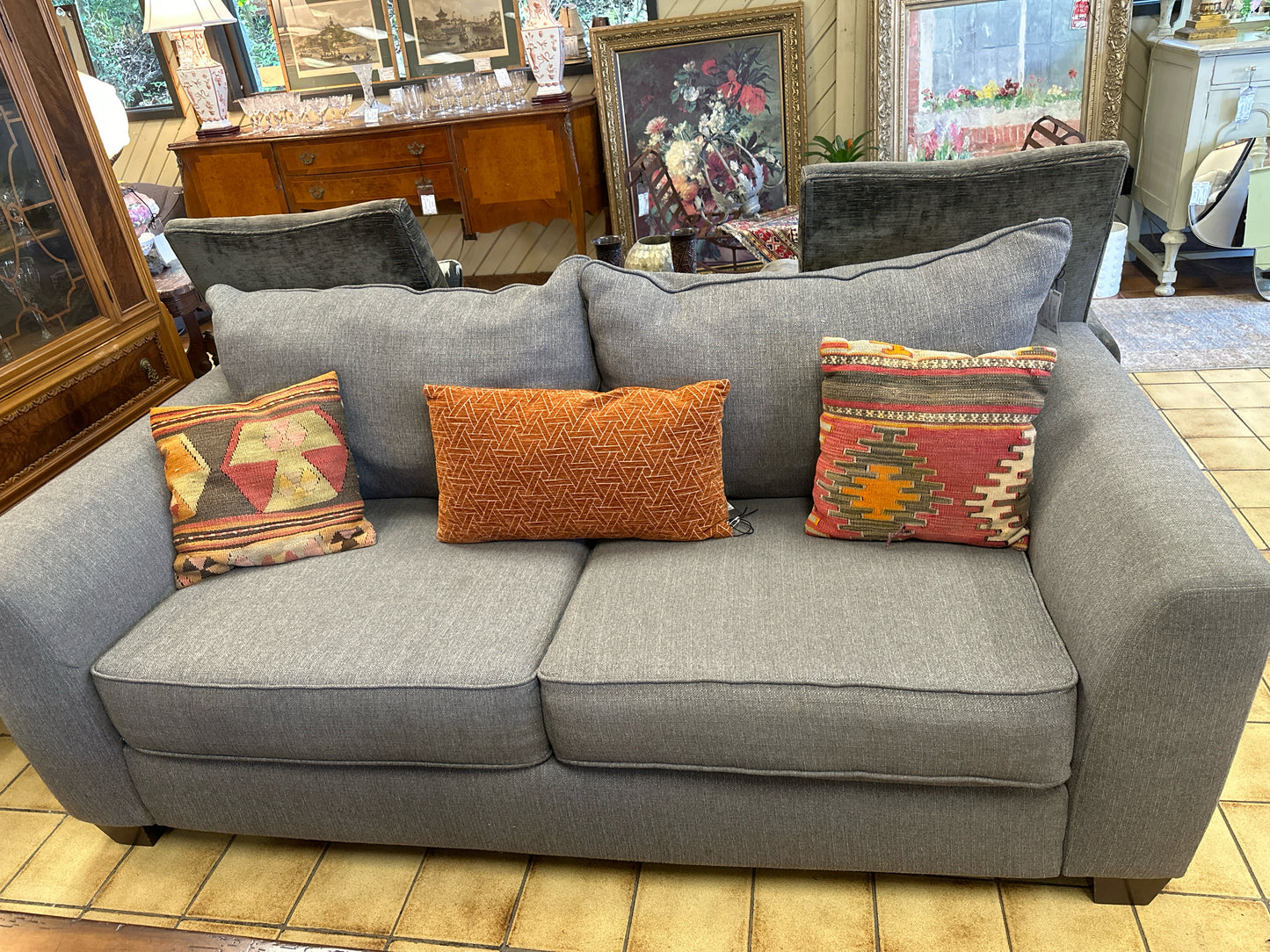 Grey 2 Cushion Sofa 80"