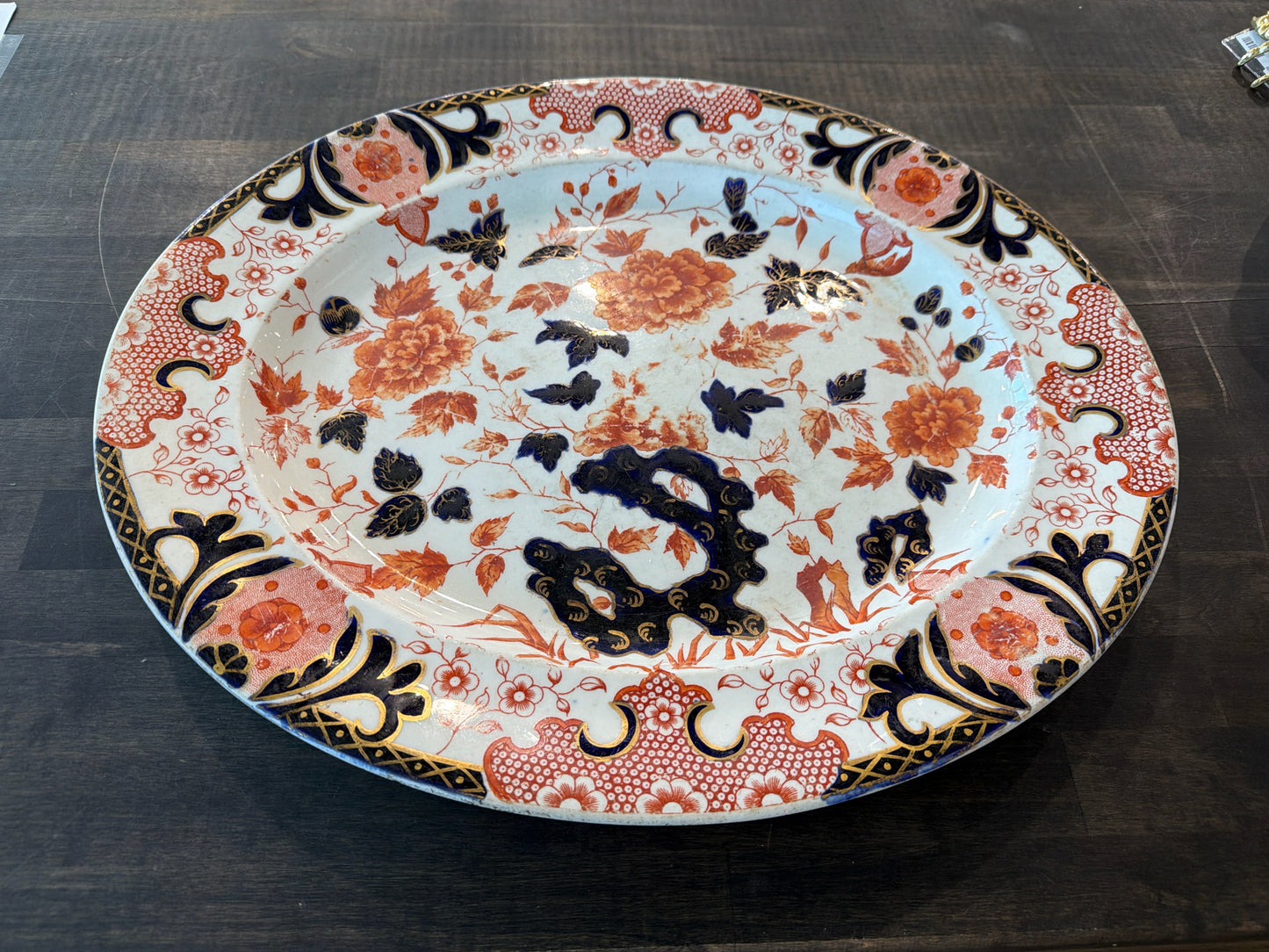 Antique Rare English Royal Crown Derby Imari Platter
