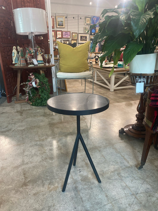 Four Hands Round Black Metal Tripod Table