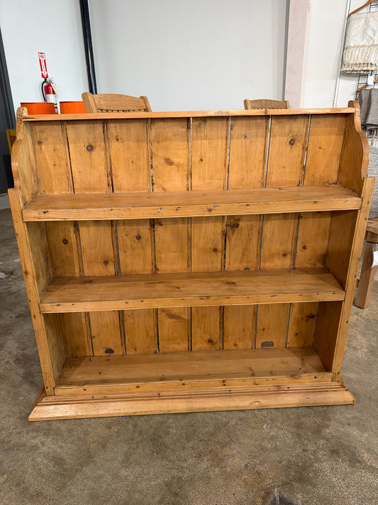 Vintage Pine Wood Plate Rack