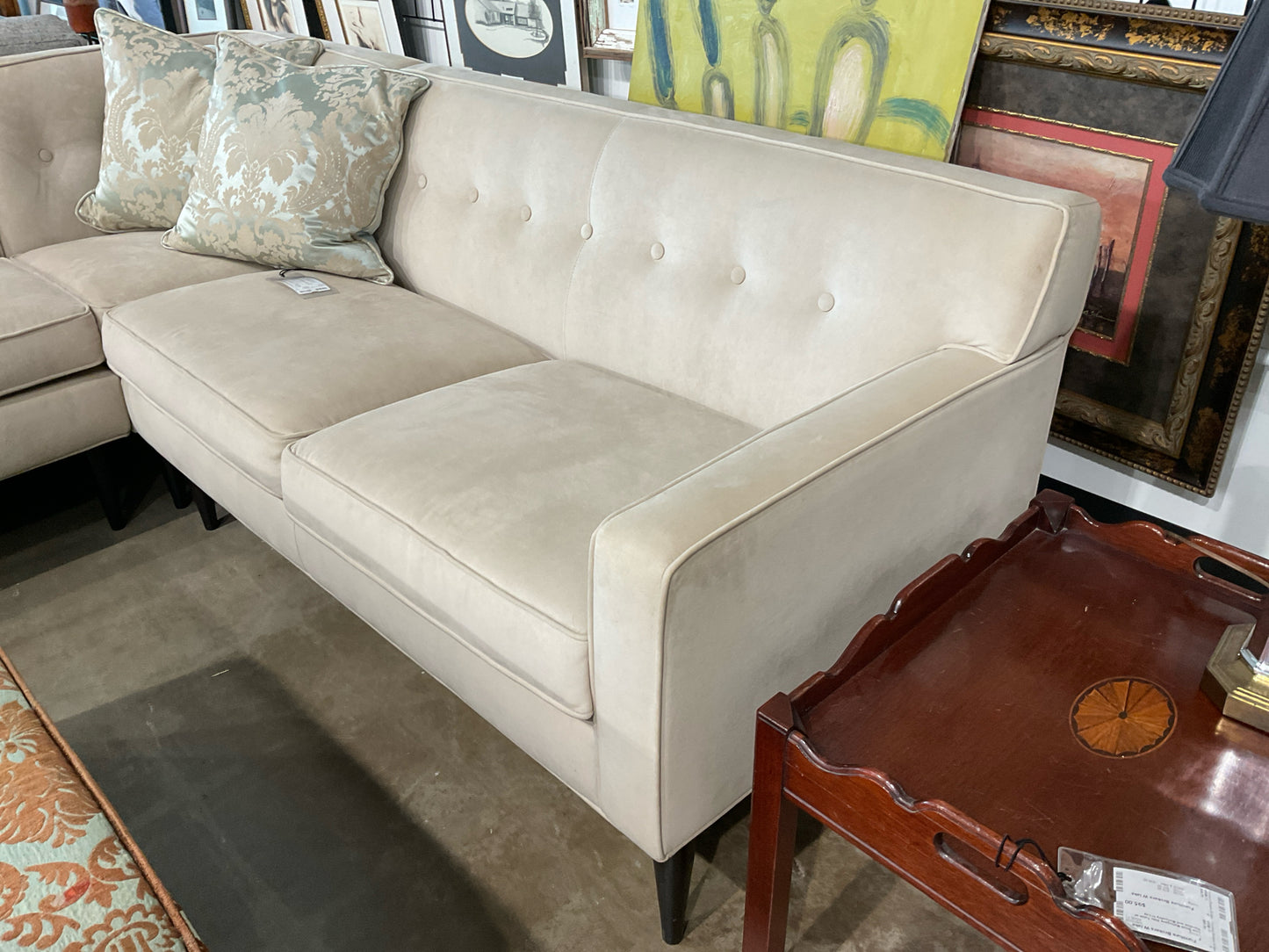 Sectional, Modern L Shape - Microfiber Cream 6'5 x 8'6 x 27 1/2D x 30H