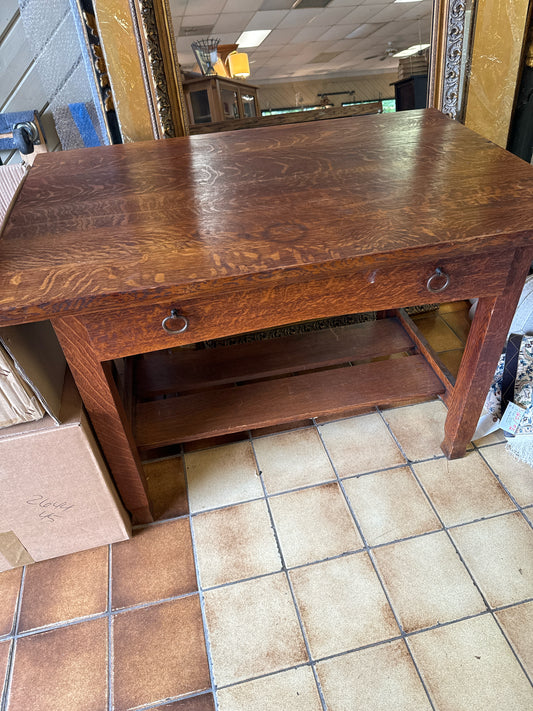 Vintage Wood Mission Syle Library Table