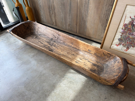 Antique XL Dough Bowl/Trencher 75"long