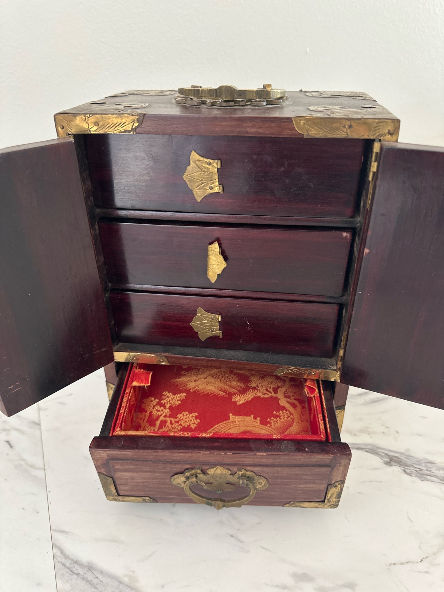 Vintage/Antique? Jewelry Box w/ Jade In Lay