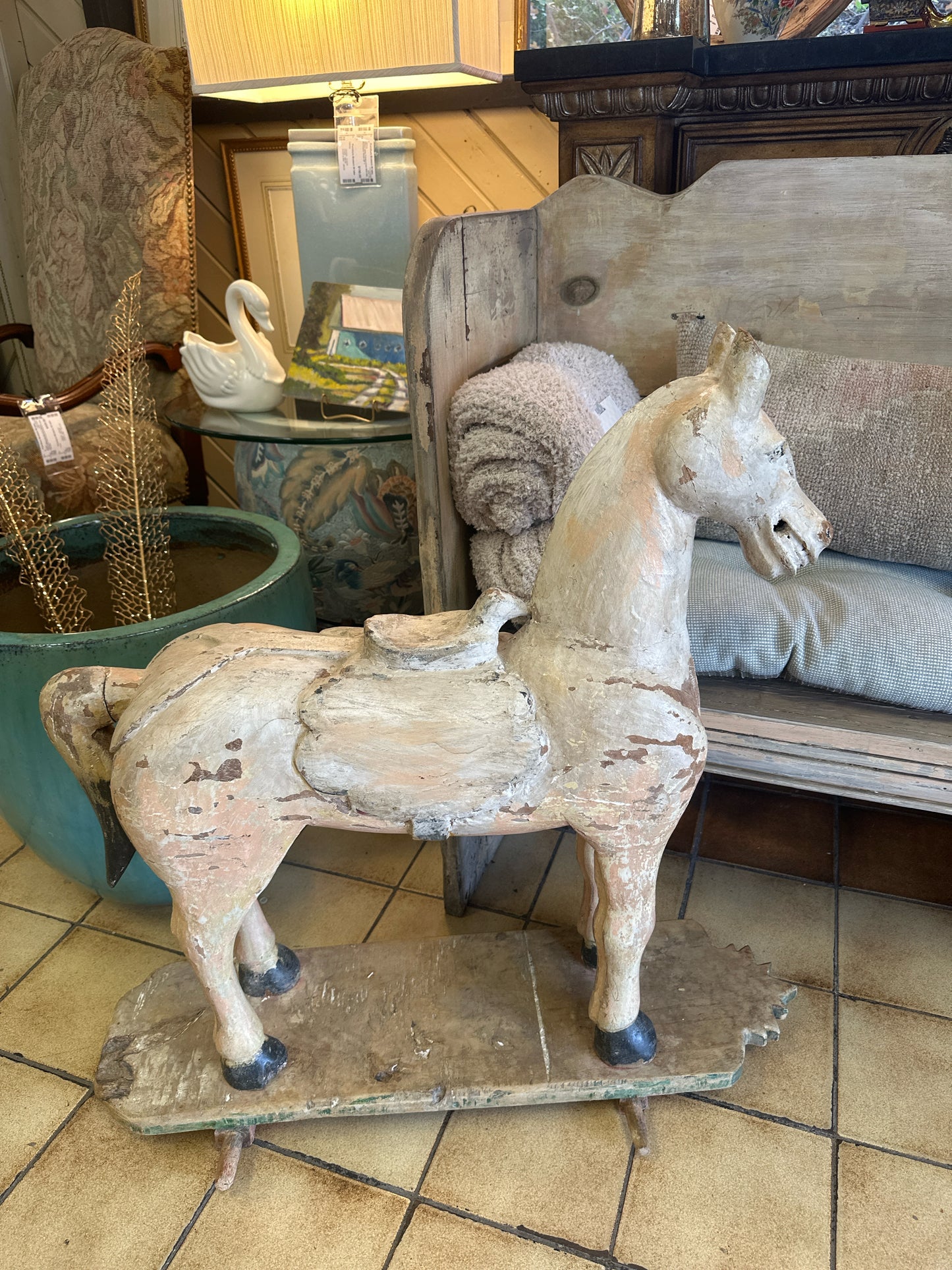 Vintage/Antique?  Large Wood Painted Horse