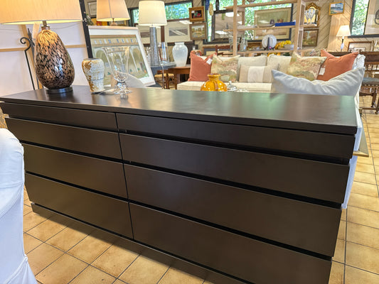 Skaenk 8-Drawer Black Velvet Lined Sideboard