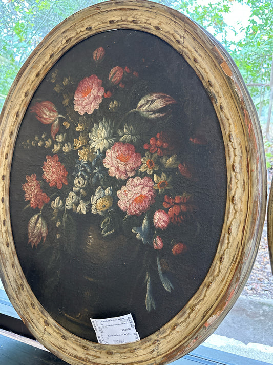 Antique Still Life in Oval Wood Frame (26x22)