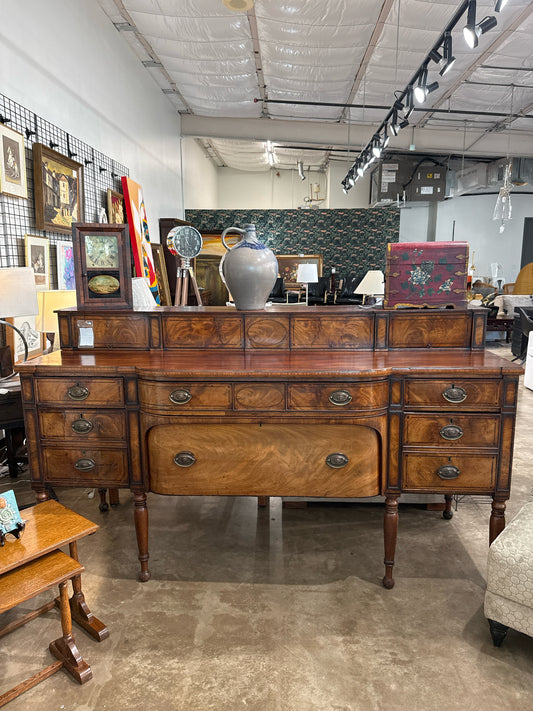 Antique Mahogany Georgian Sideboard w/8 Drawers 2-Pieces