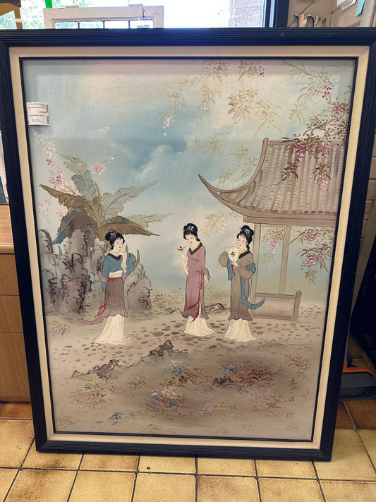 Chinese Geisha Women in Black Frame 41 x 53