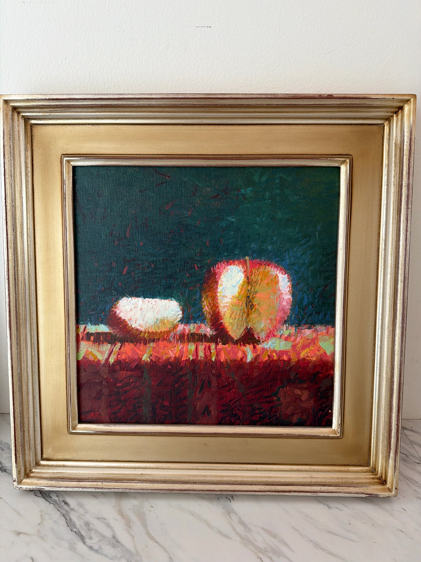 Sign/Orig. William Klem- Apple in Silver Leaf Frame 17"sq