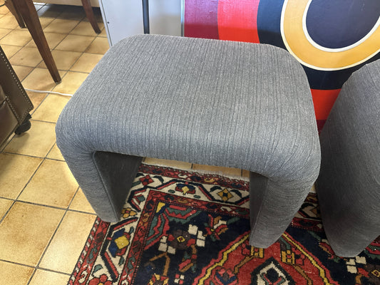 Gray Upholstered Ottoman Bench