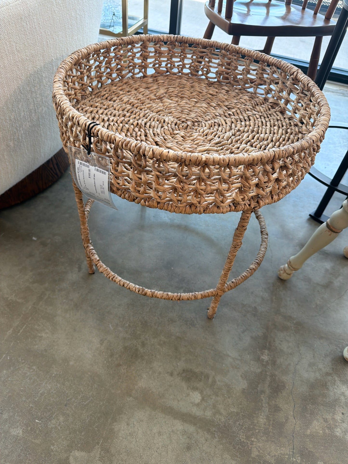 Round Top, 20" Dia. Woven Accent Table