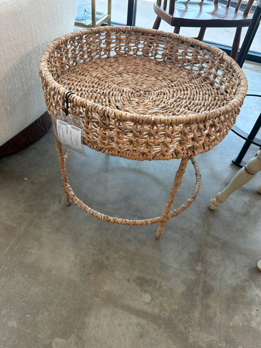 Round Top, 20" Dia. Woven Accent Table