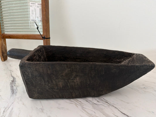 Rustic Vintage Dough Bowl w/ Handle 16" x 7"