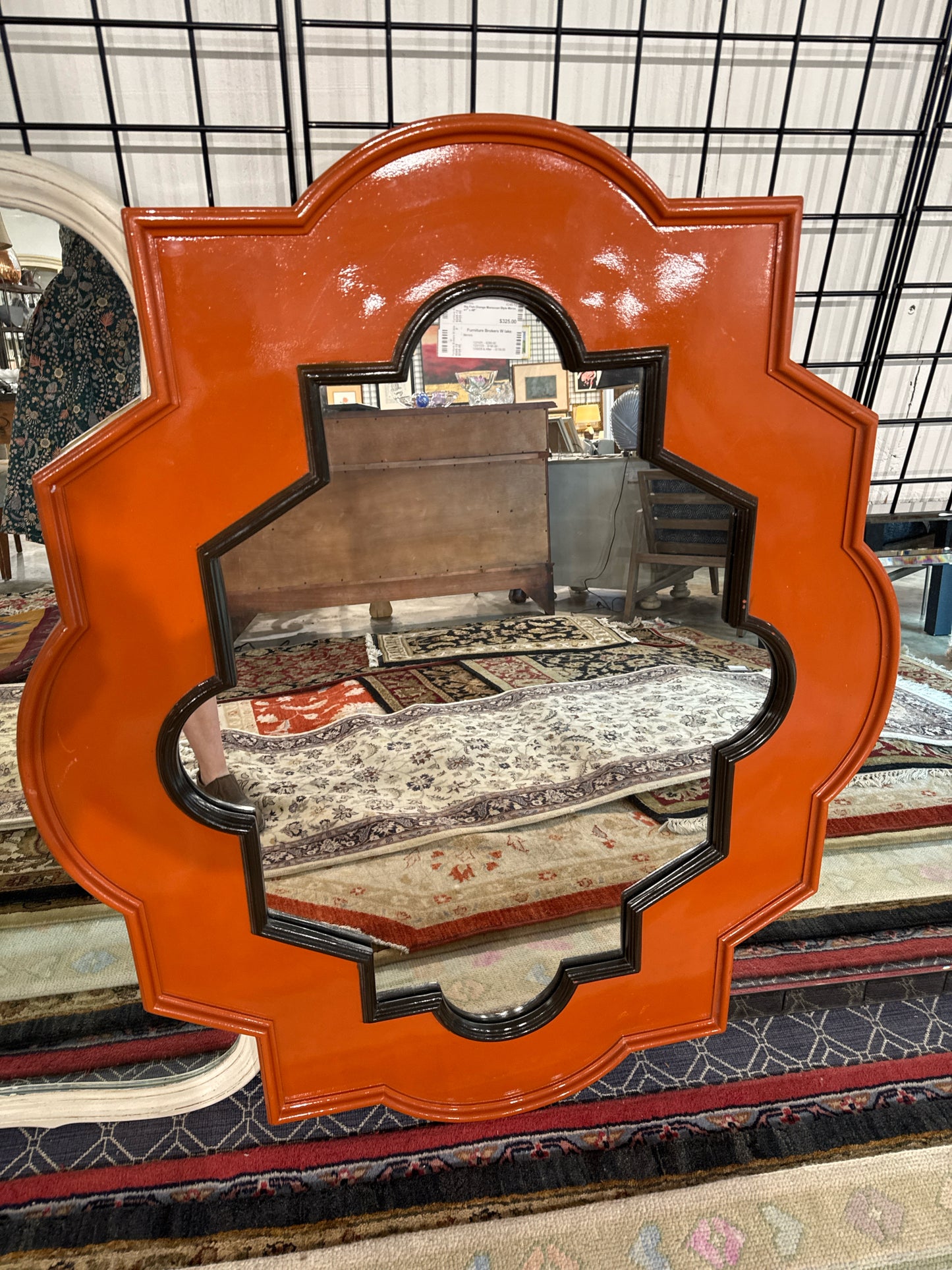 Big Fish Orange Moroccan Style Mirror, 41" x 48"