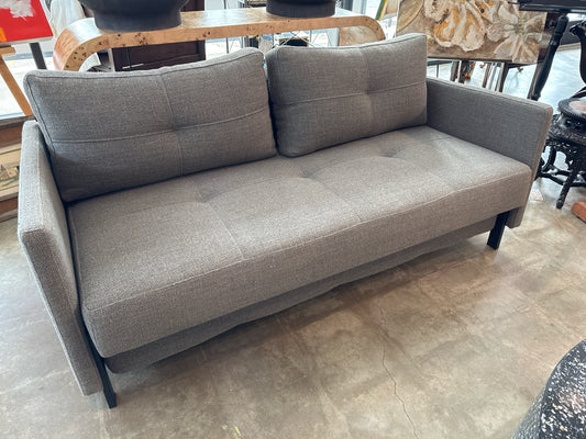 Innovation USA Cube Grey Queen Sleeper Sofa with Pad