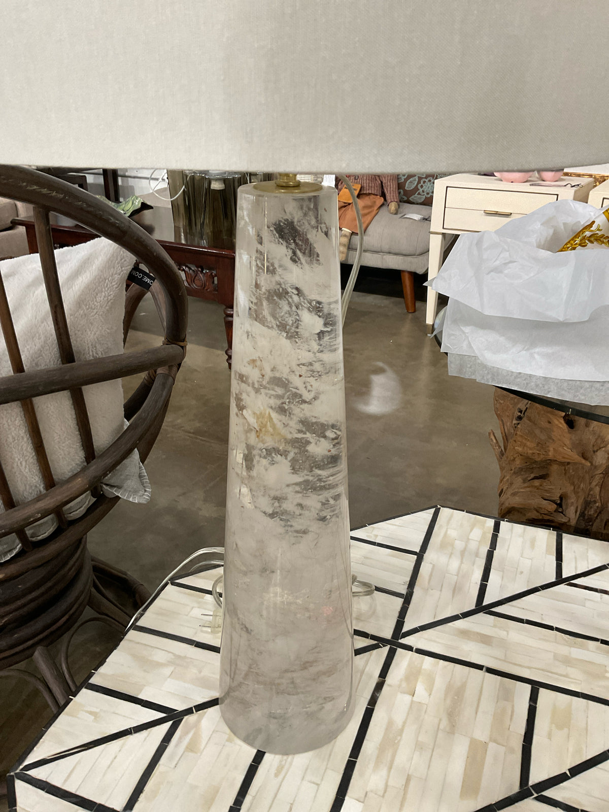 PAIR Large Odessa Crystal Table Lamp