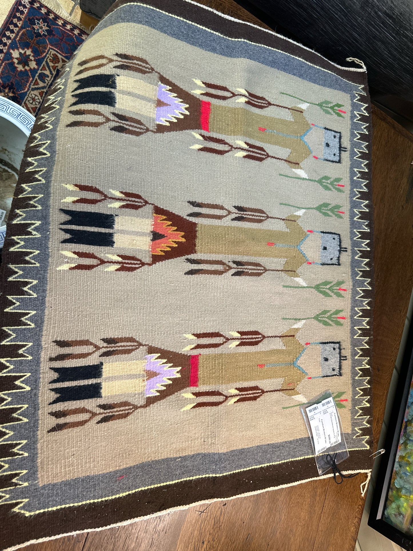 31 x 25.5 Handwoven Santa Fe Rug