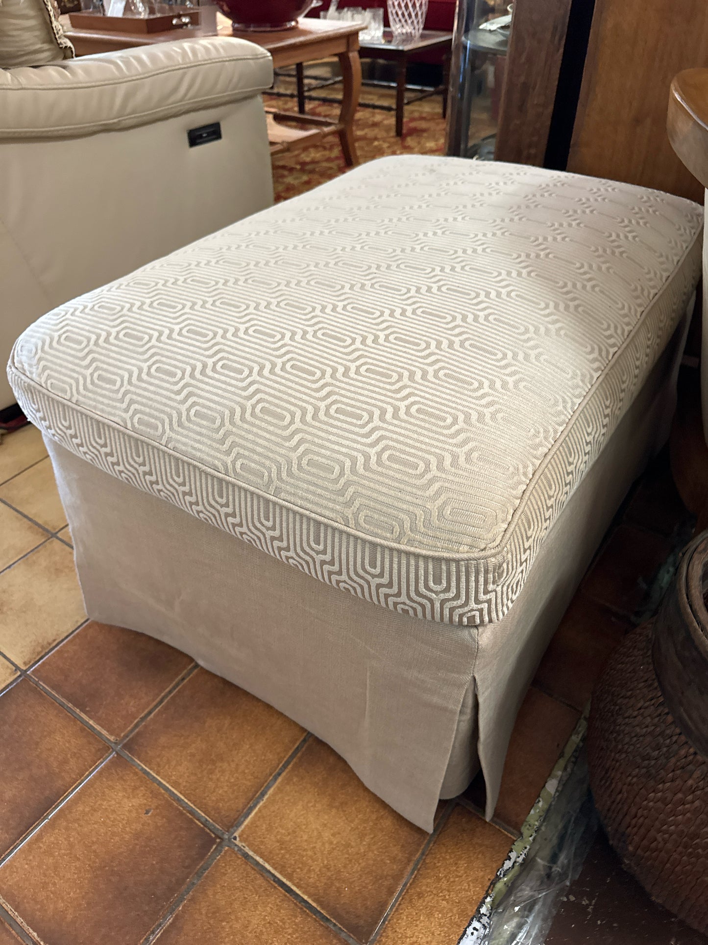 Cream Custom Wesley Hall Chair-and-a-Half plus Ottoman (extra fabric)