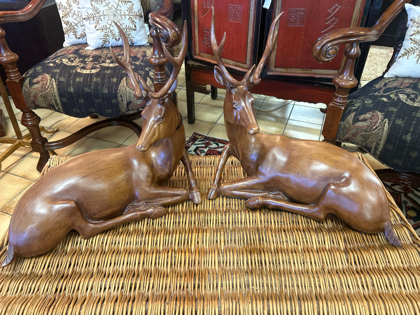 PAIR - Wooden Deer by Uttermost