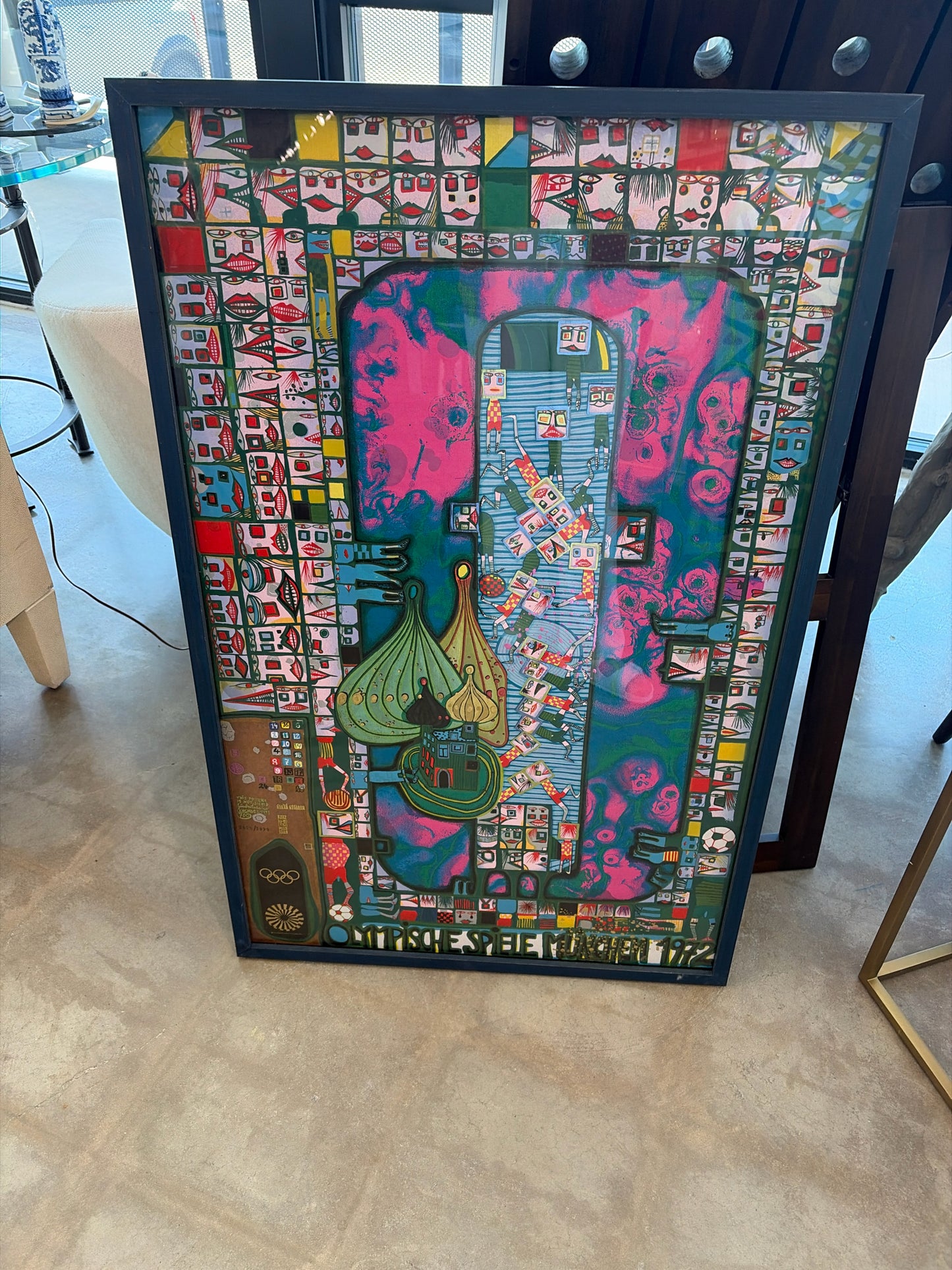 1972 Olympics Munich Poster Dk Green Frame