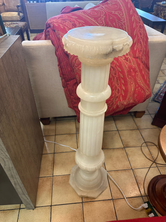 Antique Floor Alabaster Marble Stand