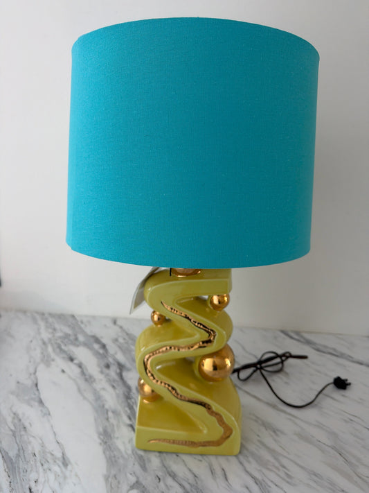 Vintage MCM Ceramic "Atomic Zig Zag" Lamp
