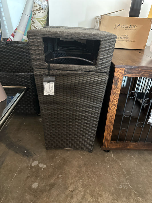 Outdoor Wicker Trash Can