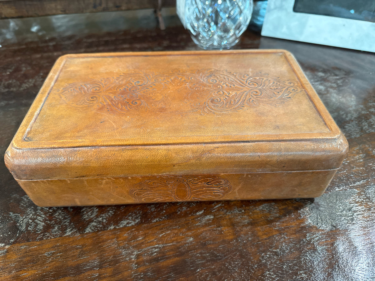 Vintage John Richard Leather Embossed Box